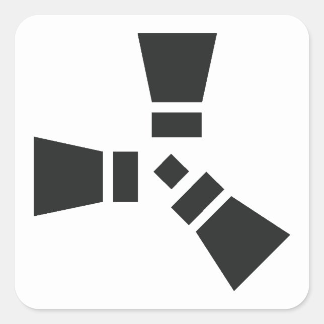 RUST Symbol Black on White Square Sticker (Front)