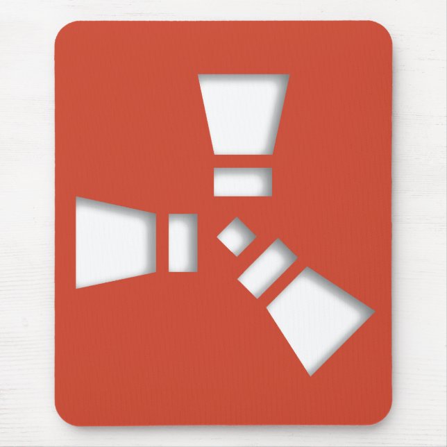 RUST Symbol Red on Clear Shadowed Mouse Pad (Front)