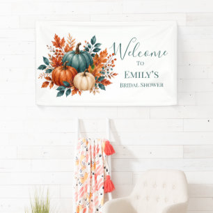 Rust & Teal Pumpkin Bridal Shower Welcome Sign