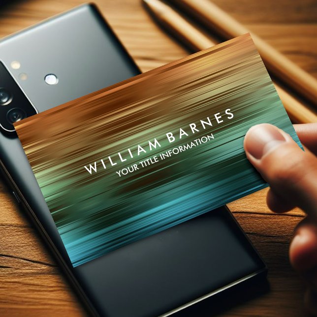Rust Teal Stripes Business Card (Creator Uploaded)