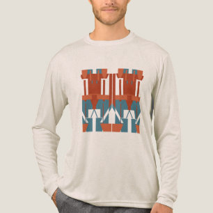Rust Terracotta Blue Mediterranean-inspired Small Tri-Blend Shirt