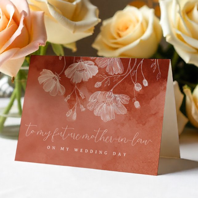 Rust Terracotta Floral Future Mother-in-Law Card (Mother In Law Card)