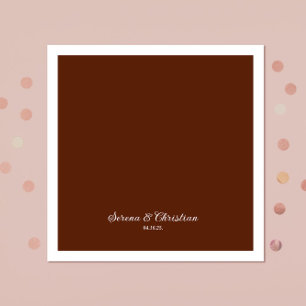 Rust Terracotta Floral Wedding Napkin