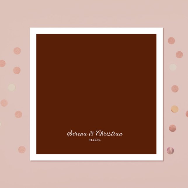 Rust Terracotta Floral Wedding Napkin (Creator Uploaded)