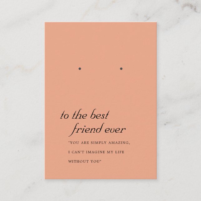 RUST TERRACOTTA FRIEND EARRING DISPLAY CARD (Front)