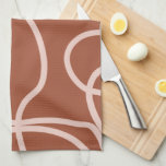 Rust Terracotta Modern Minimal Line Brush Strokes Tea Towel<br><div class="desc">Mid Century Modern Abstract Brush Strokes – Minimal Line – Rust / Earth Tones Terracotta.</div>