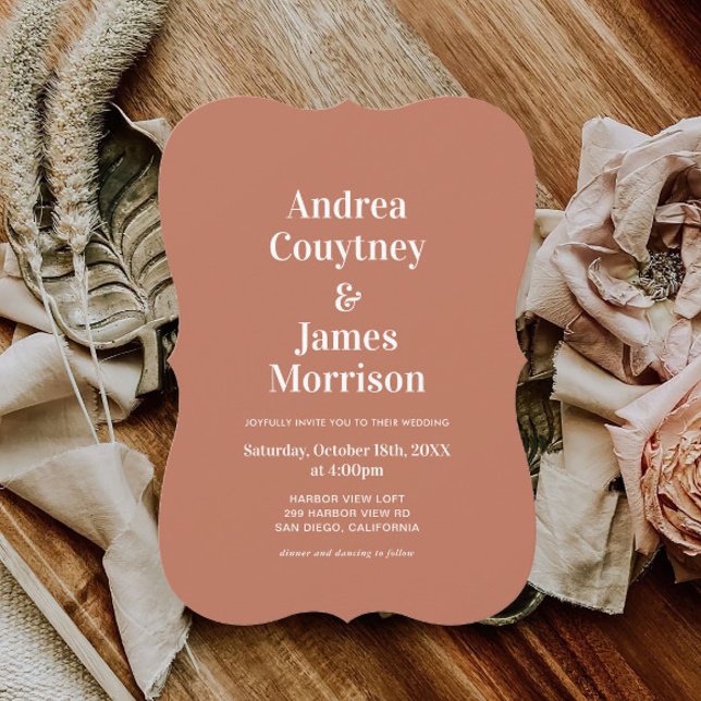Rust Terracotta Rosey sunset wedding theme Invitation (Creator Uploaded)