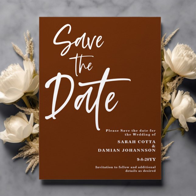 Rust Terracotta Save the date Card (Creator Uploaded)