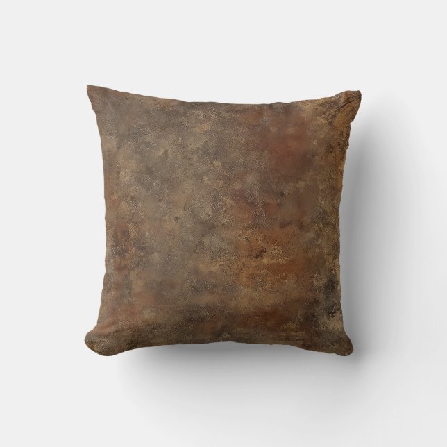 Rust Texture Earth Tones Pillow (Front)
