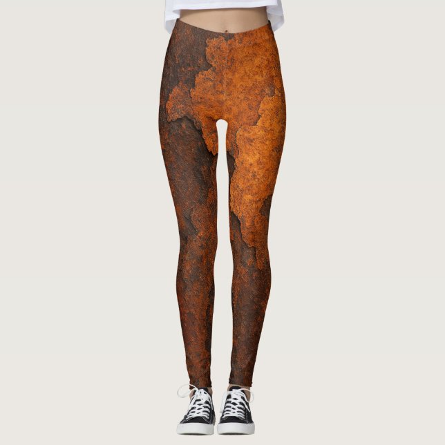 Rust Texture Grunge Background Metal Design Leggings (Front)
