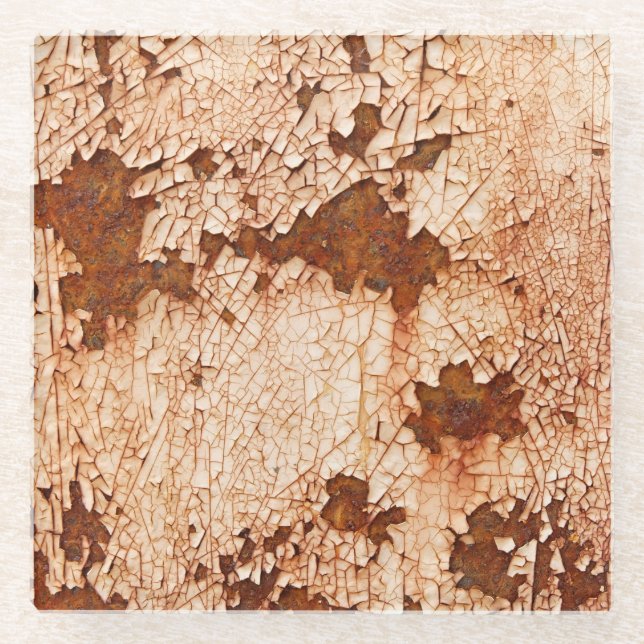 Rust textures: weathered surface background. glass coaster (Front)