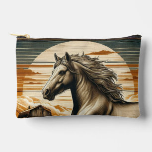 Rust/vintage horse/western accessory pouch