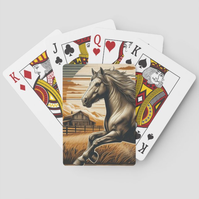 Rust/vintage horse/western  playing cards (Back)