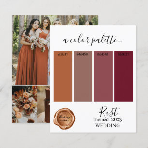 Rust Wedding colours Palette Card 2023