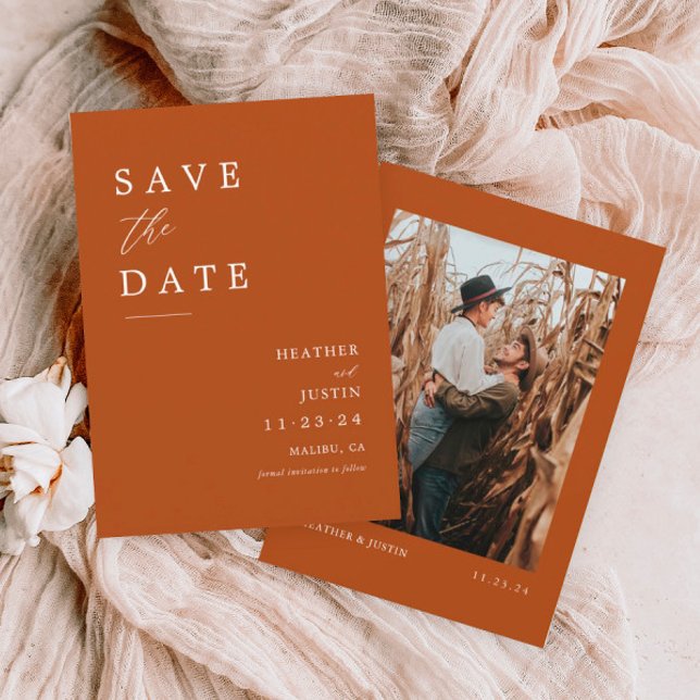 Rust Wedding Photo Save the Dates Save The Date (Creator Uploaded)