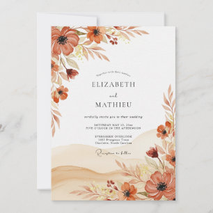 Rust Whimsical Autumnal Wedding Invitation