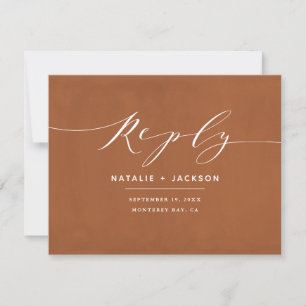 Rust + white elegant wedding reply