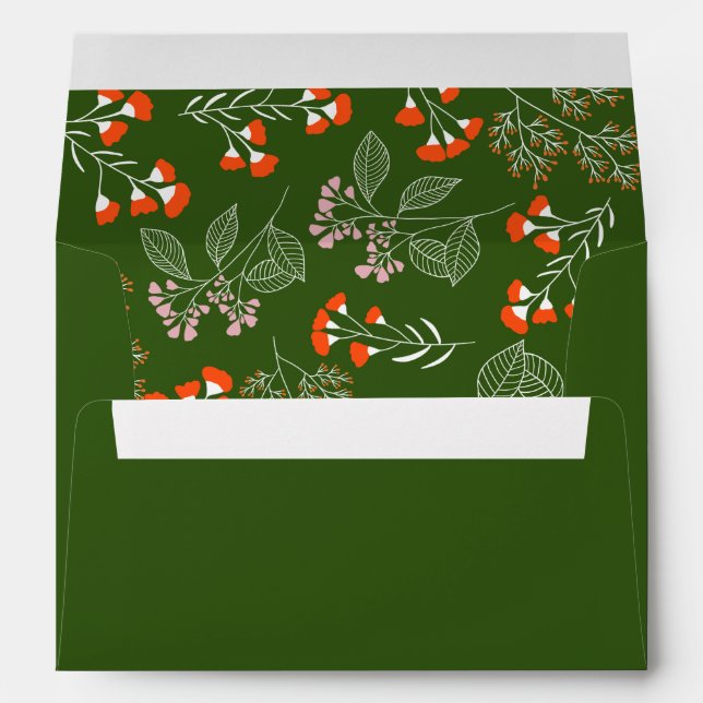 Rust Wildflower Botanical Garden Wedding  Envelope (Back (Bottom))