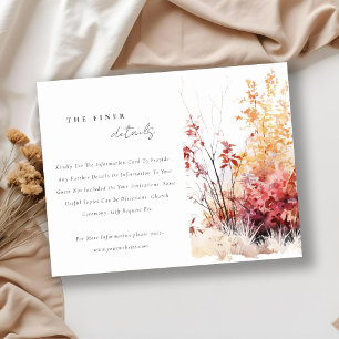 Rust Yellow Autumn Fall Landscape Wedding Details Enclosure Card