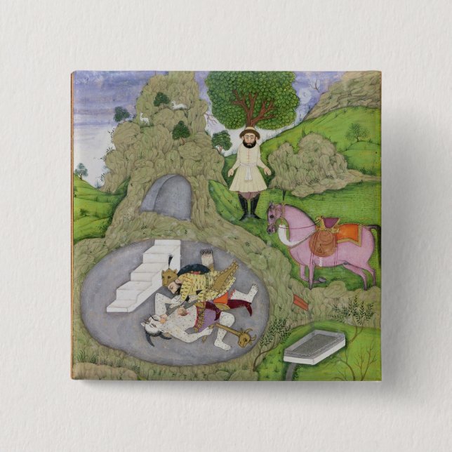 Rustam killing the White Demon, illustration from 15 Cm Square Badge (Front)