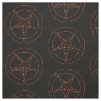 Rusted Baphomet Pentagram Goth Pattern Fabric