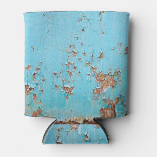 Rusted Blue Metal: Textured Wall. Can Cooler