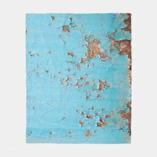 Rusted Blue Metal: Textured Wall. Fleece Blanket