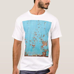 Rusted Blue Metal: Textured Wall. T-Shirt