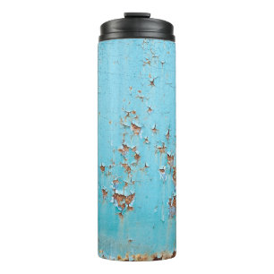 Rusted Blue Metal: Textured Wall. Thermal Tumbler