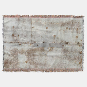Rusted colourful metal wall, streaks. throw blanket