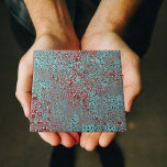 Rusted Copper Patina Cement Textured Damask Tile<br><div class="desc">This ceramic tile is a beautiful blend of art and architecture, exuding an antique elegance that is both timeless and contemporary. It features an intricate pattern that combines elements of floral and geometric designs. The primary colours are teal and red, creating a vibrant contrast that is visually striking. The teal...</div>