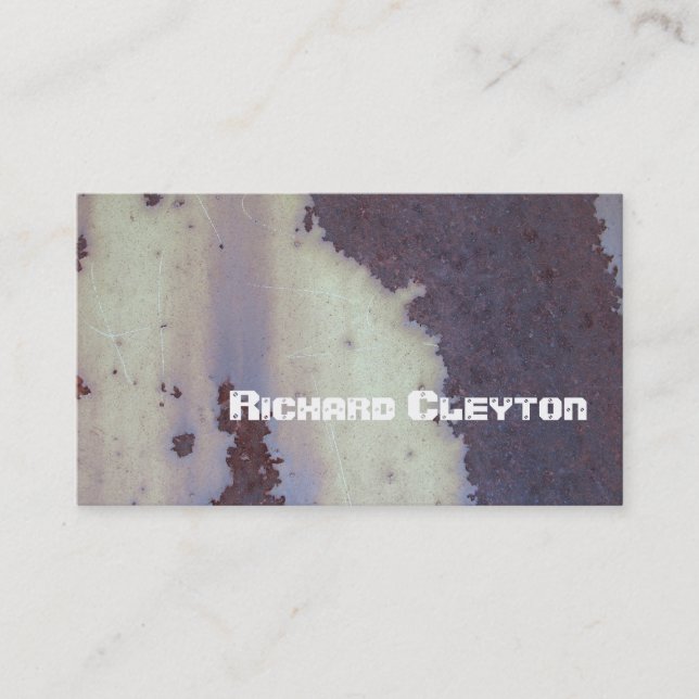 Rusted corroded metal, texture custom business card (Front)