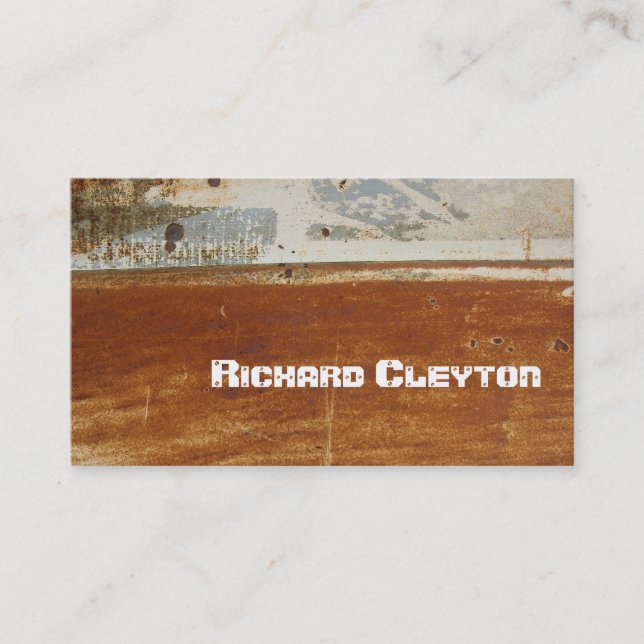 Rusted corroded metal, texture custom business card (Front)