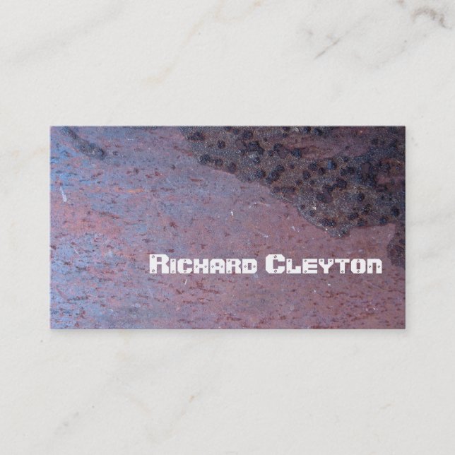 Rusted, corroded metal, texture custom business card (Front)