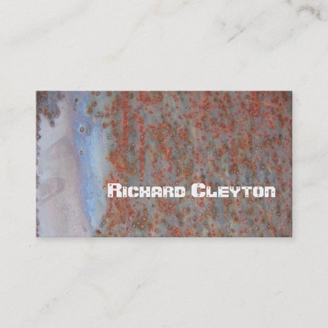 Rusted corroded metal, texture custom business card (Front)
