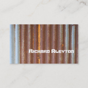 Rusted corrugated corroded metal, texture custom business card