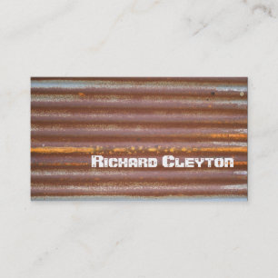 Rusted corrugated corroded metal, texture custom business card