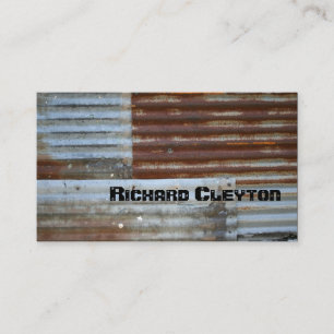 Rusted corrugated corroded metal, texture custom business card