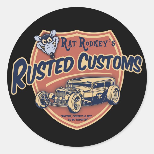Rusted Customs II Classic Round Sticker (Front)