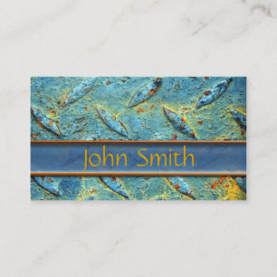 Rusted Diamond Plate Metal Business Card
