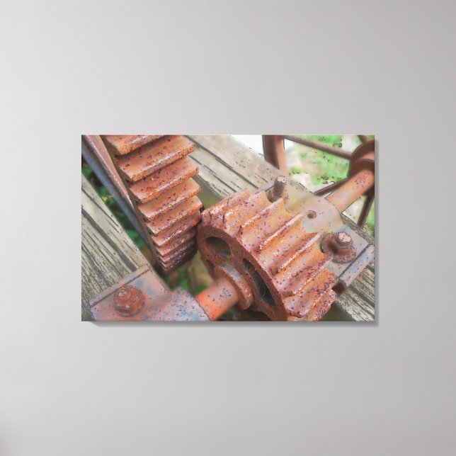 Rusted Gears Canvas Print (Front)