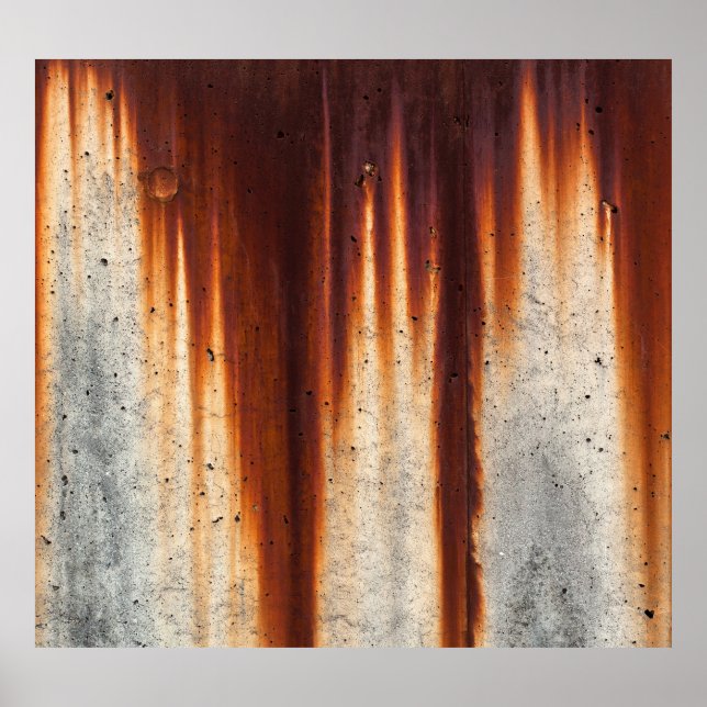 Rusted Grunge Wall: Textured Sagging Poster (Front)
