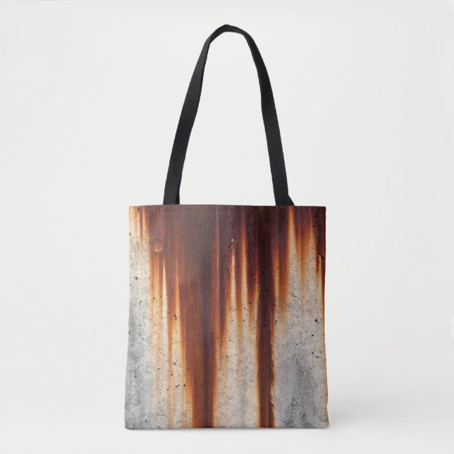 Rusted Grunge Wall: Textured Sagging Tote Bag (Front)