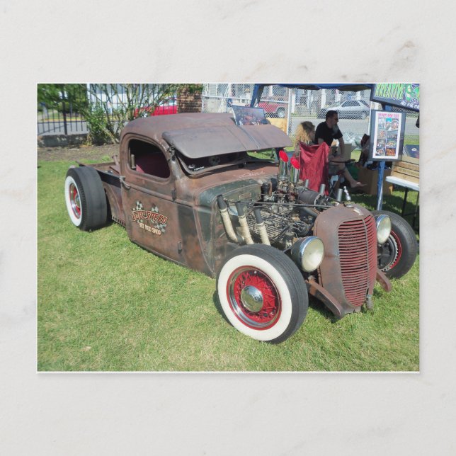 Rusted Hot Rod Postcard (Front)