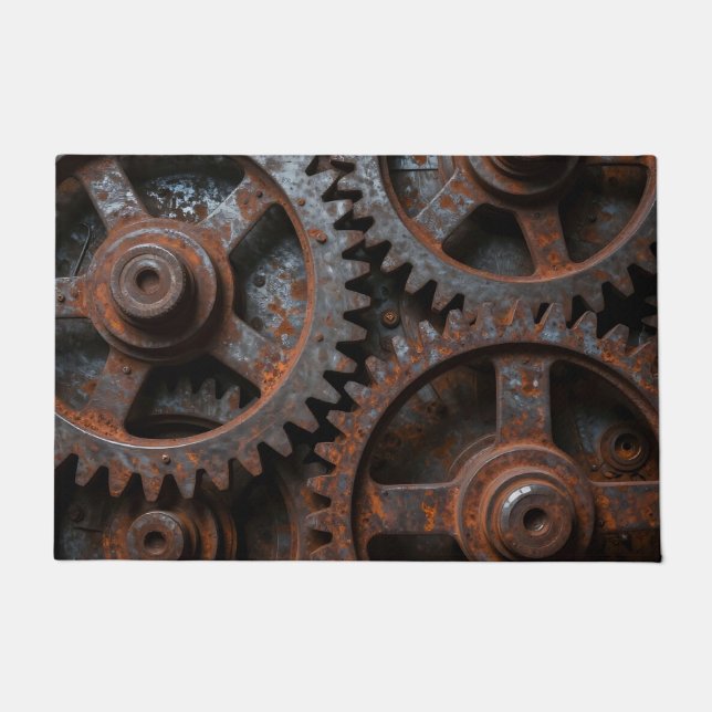 Rusted Industrial Mechanism Doormat (Front)