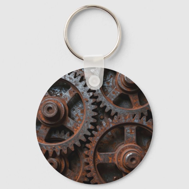 Rusted Industrial Mechanism Key Ring (Front)