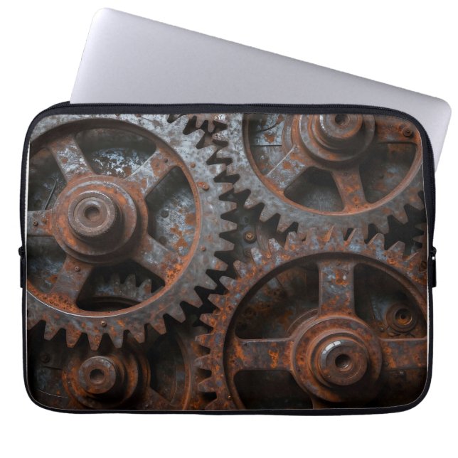Rusted Industrial Mechanism Laptop Sleeve (Front)