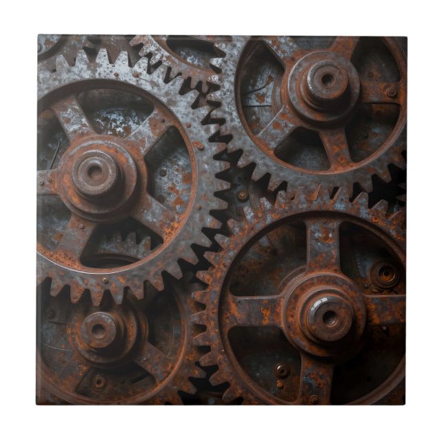 Rusted Industrial Mechanism Tile (Front)