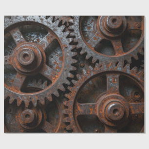 Rusted Industrial Mechanism Wrapping Paper