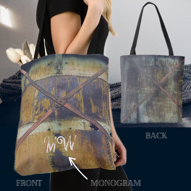 Rusted Industrial Objects in Urban Landscape Tote Bag (Creator Uploaded)